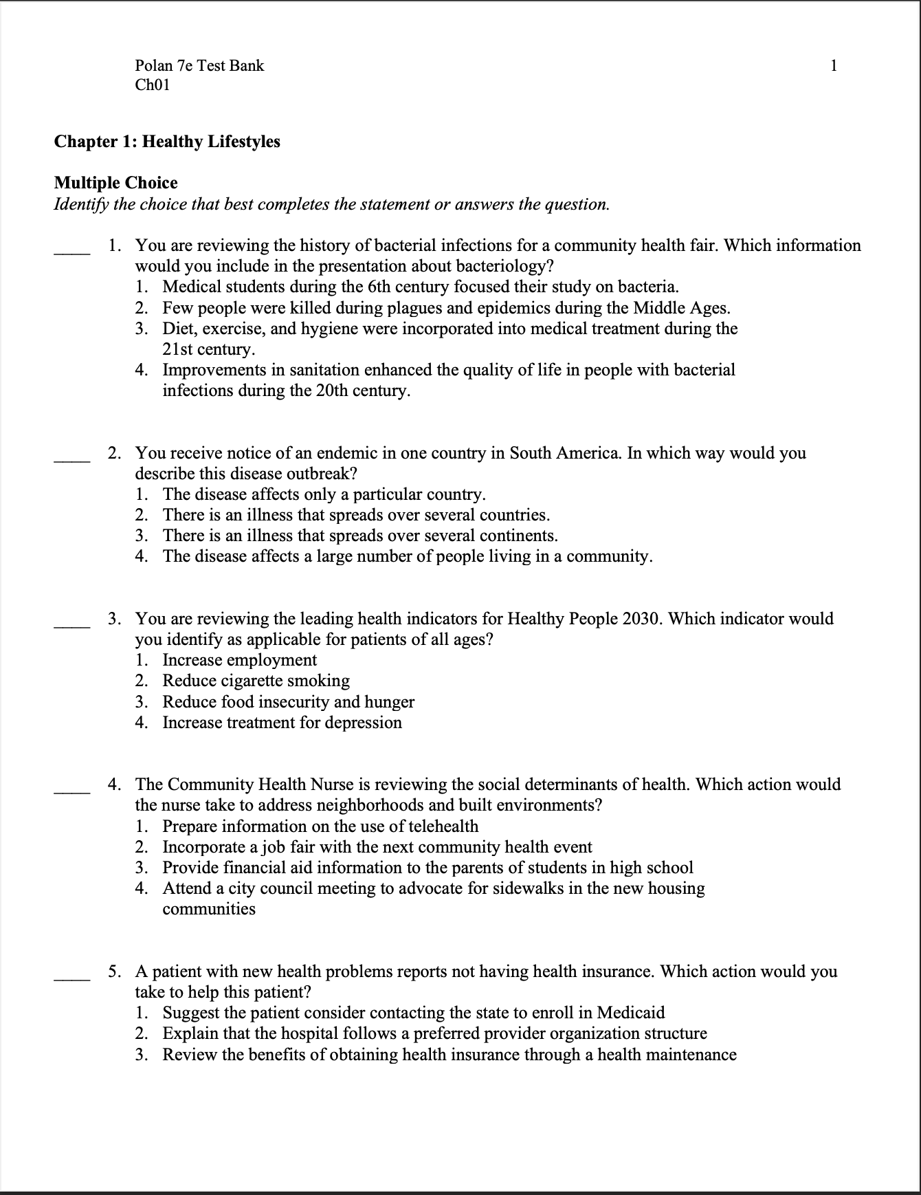 Test Bank For Journey Across The Life Span: Human Development and Health 7th Edition